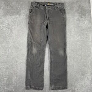 Carhartt‎ Relaxed Fit Canvas Utility Pants Men's 36x32 Gray Workwear Carpenter